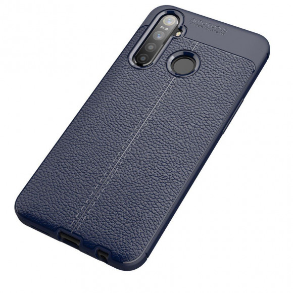 Чехол-накладка Litchi Grain для Realme 5 Pro (темно-синий) Чехол-накладка Litchi Grain для Realme 5 Pro (темно-синий)