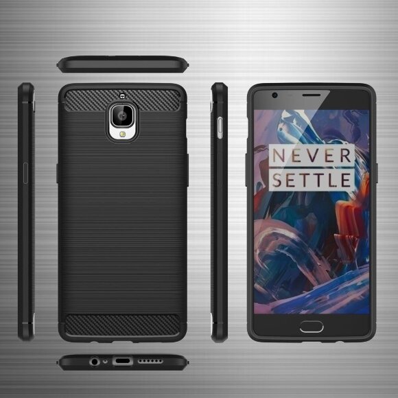 Чехол-накладка Carbon Fibre для OnePlus 3 / OnePlus 3T (черный)