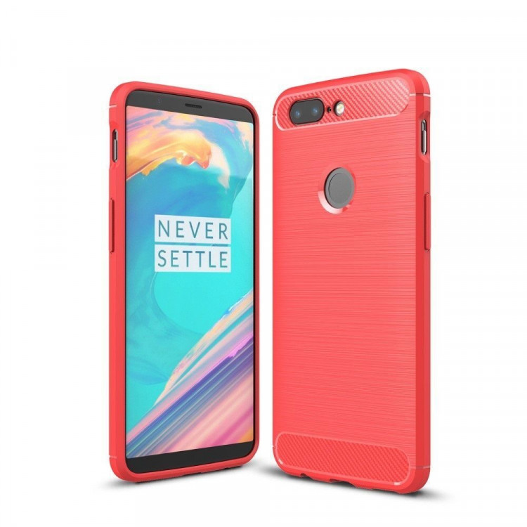 Чехол-накладка Carbon Fibre для OnePlus 5T (красный)