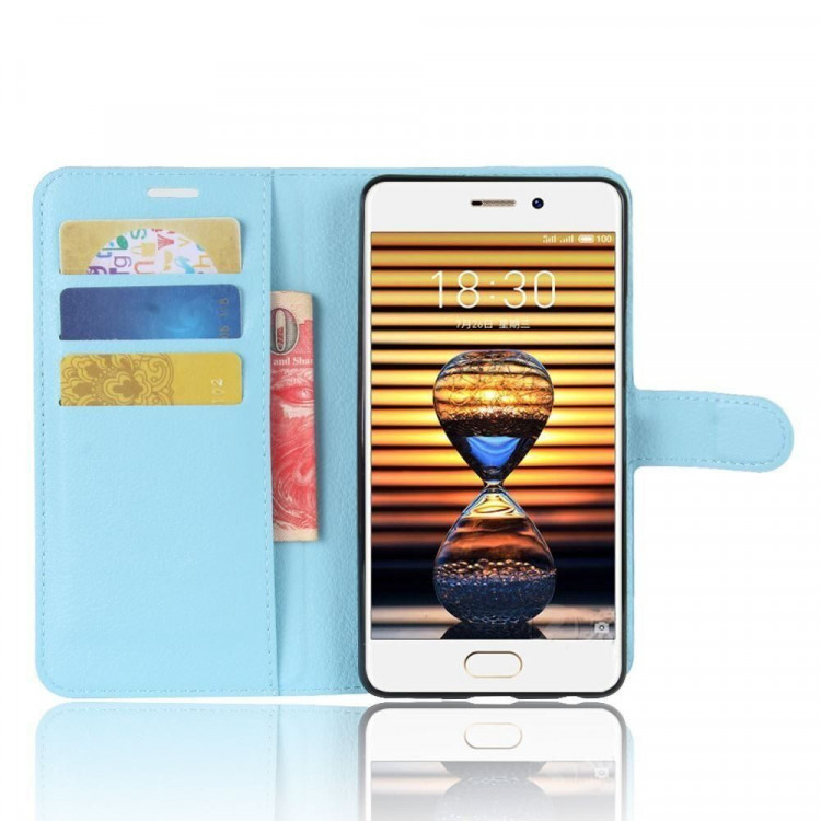 Чехол с визитницей для Meizu Pro 7 (голубой)