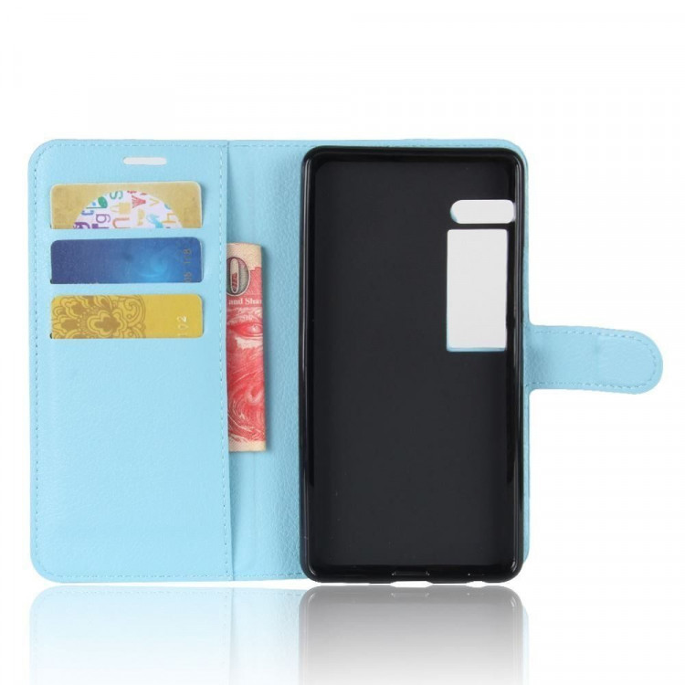 Чехол с визитницей для Meizu Pro 7 (голубой)