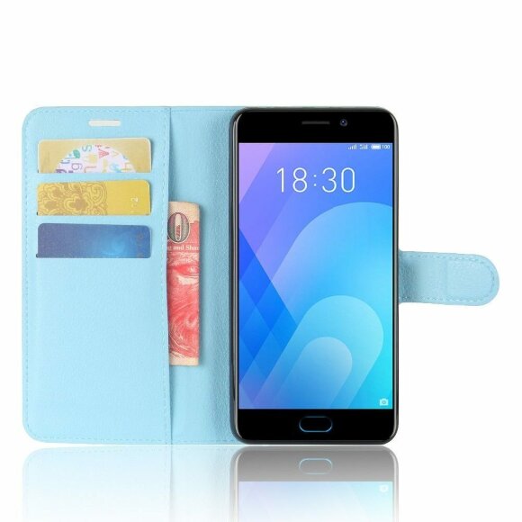 Чехол с визитницей для Meizu M6 Note (голубой)