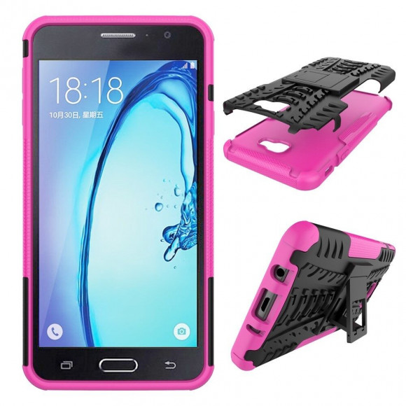 Чехол Hybrid Armor для Samsung Galaxy J7 Prime SM-G610F/DS (черный + розовый) (On7 2016 SM-G6100)