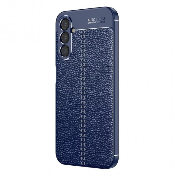 Чехол-накладка Litchi Grain для Samsung Galaxy A14 (темно-синий)