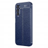 Чехол-накладка Litchi Grain для Samsung Galaxy A14 (темно-синий)