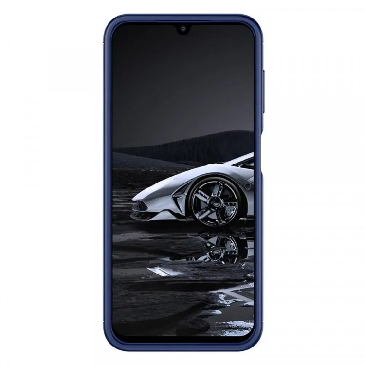 Чехол-накладка Litchi Grain для Samsung Galaxy A14 (темно-синий)