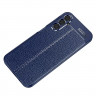 Чехол-накладка Litchi Grain для Samsung Galaxy A14 (темно-синий)