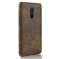 Чехол Litchi Texture для Xiaomi Pocophone F1 / Poco F1 (коричневый)