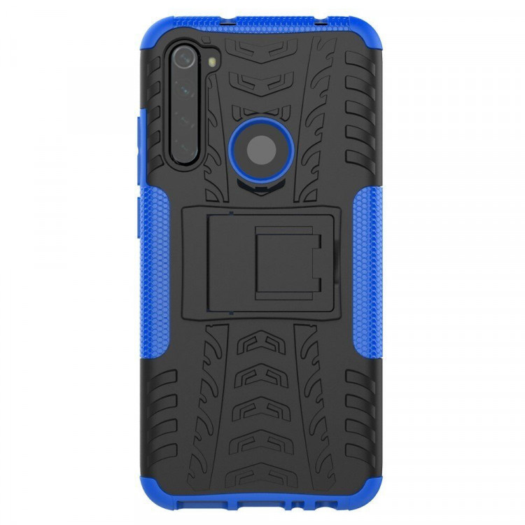 Чехол Hybrid Armor для Xiaomi Redmi Note 8 (черный + голубой)