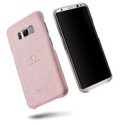 Кожаная накладка LENUO для Samsung Galaxy S8 (розовый)