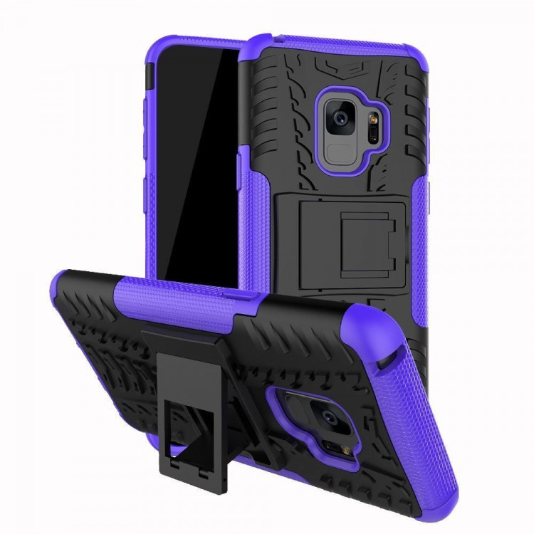Чехол Hybrid Armor для Samsung Galaxy S9+ (черный + фиолетовый)
