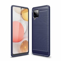 Чехол-накладка Carbon Fibre для Samsung Galaxy A42 (темно-синий)