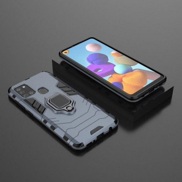 Чехол Armor Ring Holder для Samsung Galaxy A21s (темно-синий) Чехол Armor Ring Holder для Samsung Galaxy A21s (темно-синий)
