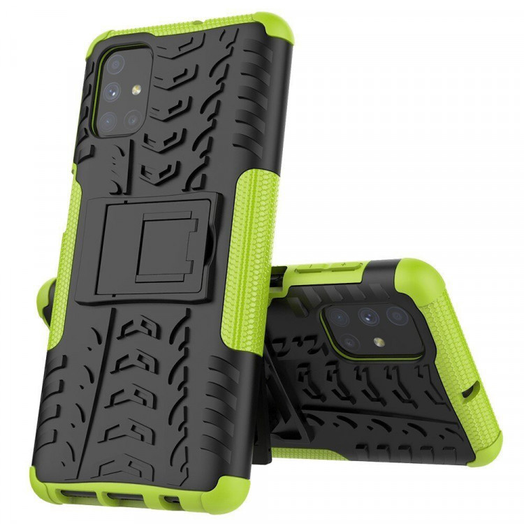 Чехол Hybrid Armor для Samsung Galaxy M51 (черный + зеленый)