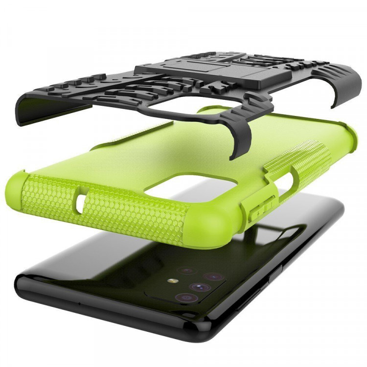 Чехол Hybrid Armor для Samsung Galaxy M51 (черный + зеленый)