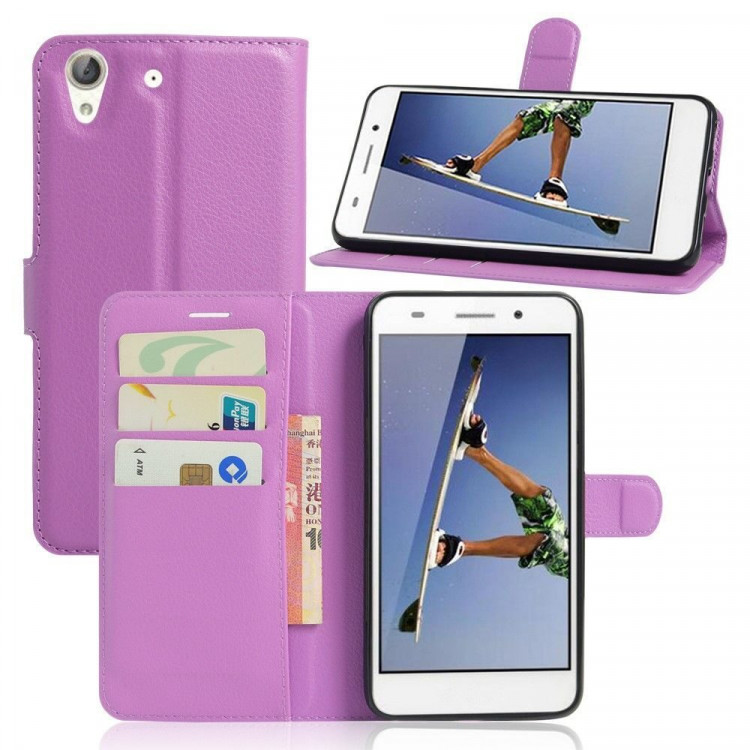 Чехол с визитницей для Huawei Y6 II (фиолетовый)