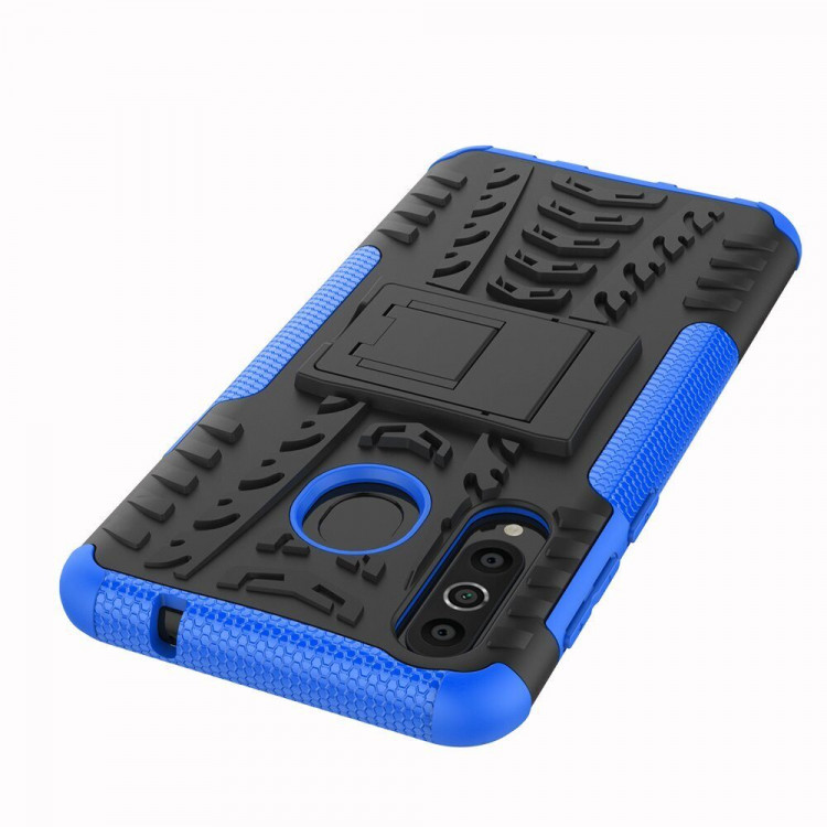 Чехол Hybrid Armor для Samsung Galaxy A8s (черный + голубой)