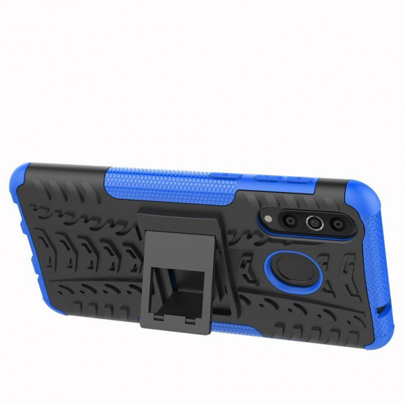 Чехол Hybrid Armor для Samsung Galaxy A8s (черный + голубой)