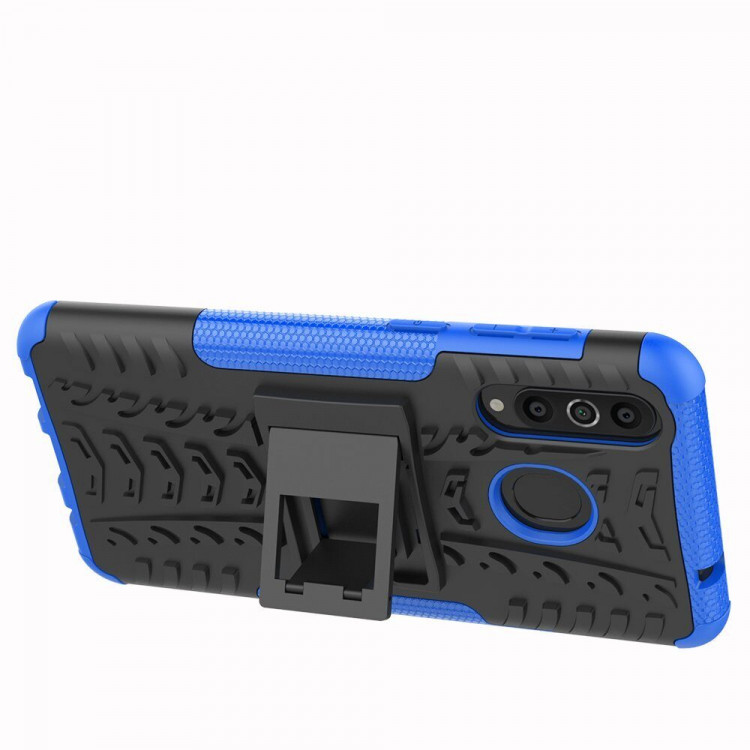 Чехол Hybrid Armor для Samsung Galaxy A8s (черный + голубой)