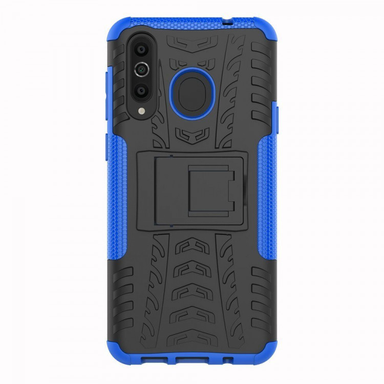 Чехол Hybrid Armor для Samsung Galaxy A8s (черный + голубой)