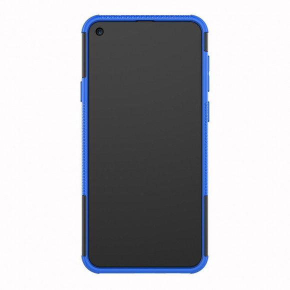 Чехол Hybrid Armor для Samsung Galaxy A8s (черный + голубой)