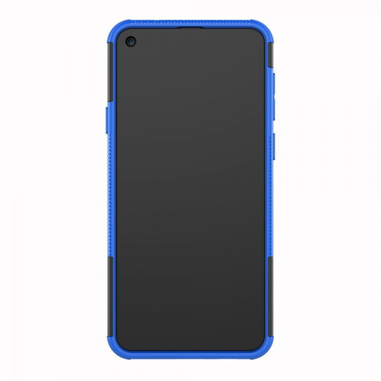 Чехол Hybrid Armor для Samsung Galaxy A8s (черный + голубой)