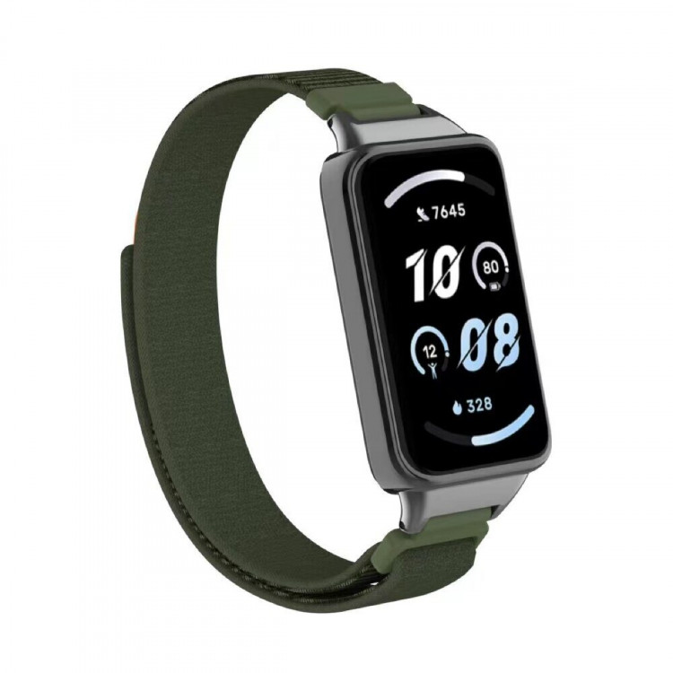 Ремешок с нейлоновой петлей для Honor Band 9 (армейский зеленый)