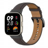 Кожаный ремешок для Xiaomi Redmi Watch 3, Mi Watch Lite 3 (темно-коричневый, кофе)