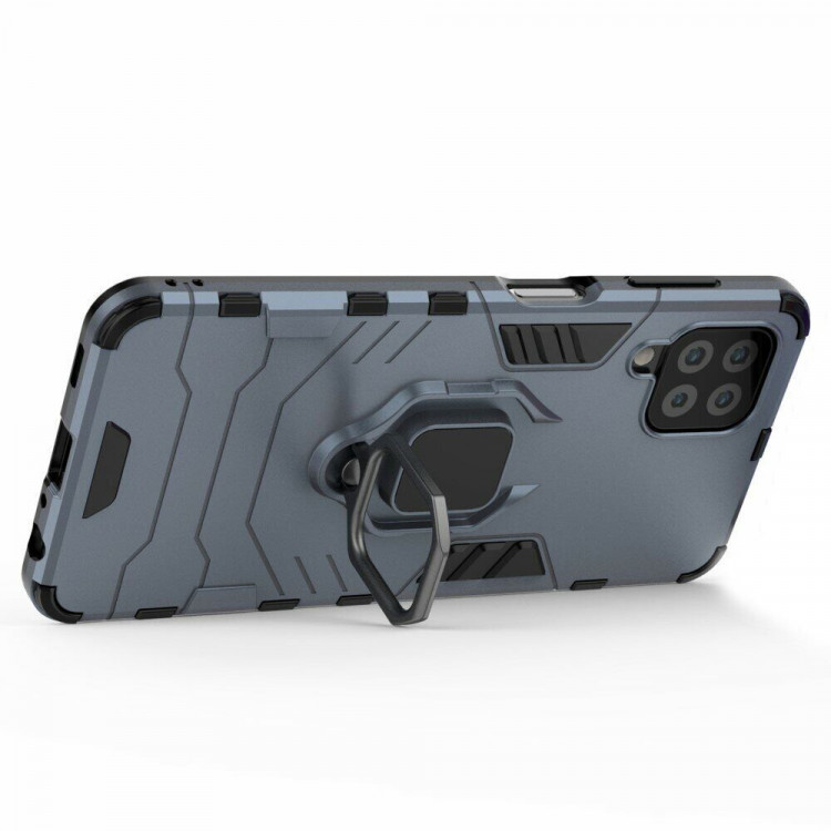 Чехол Armor Ring Holder для Samsung Galaxy A22 (темно-синий)