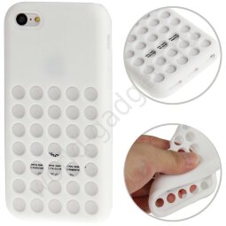 Силиконовый чехол с кружками для iPhone 5C (белый)