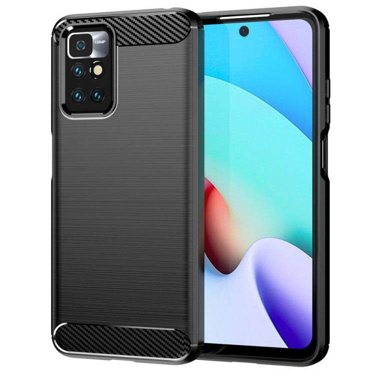 Чехол-накладка Carbon Fibre для Xiaomi Redmi 10 / Redmi 10 2022 (черный)