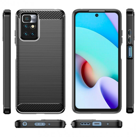 Чехол-накладка Carbon Fibre для Xiaomi Redmi 10 / Redmi 10 2022 (черный) Чехол-накладка Carbon Fibre для Xiaomi Redmi 10 / Redmi 10 2022 (черный)