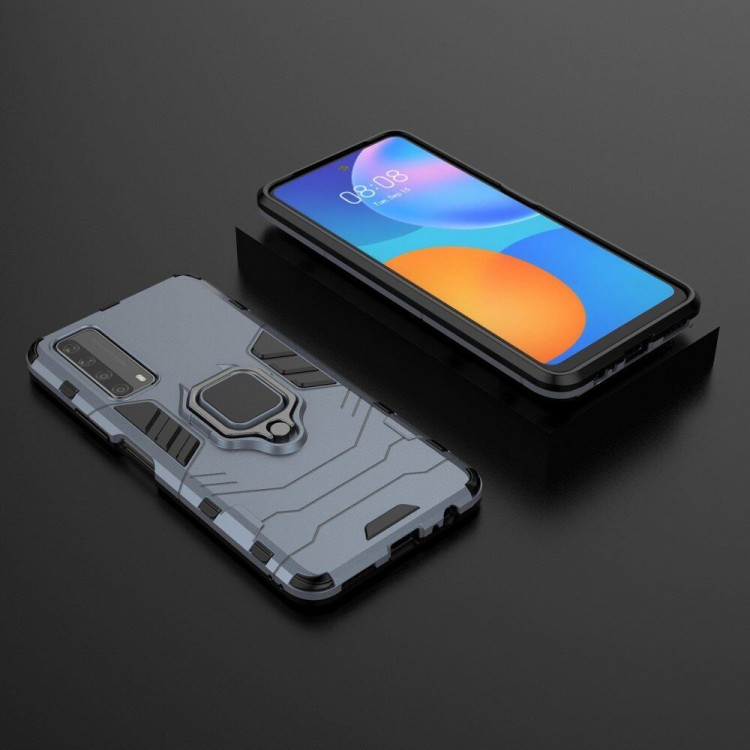Чехол Armor Ring Holder для Huawei P smart 2021 (темно-синий)