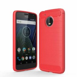 Чехол-накладка Carbon Fibre для Motorola Moto G5 (красный)