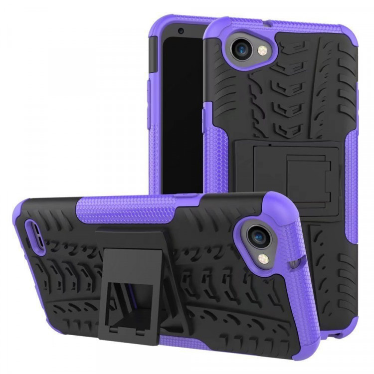 Чехол Hybrid Armor для LG Q6 / LG Q6a / LG Q6+ (черный + фиолетовый)