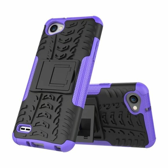 Чехол Hybrid Armor для LG Q6 / LG Q6a / LG Q6+ (черный + фиолетовый) Чехол Hybrid Armor для LG Q6 / LG Q6a / LG Q6+ (черный + фиолетовый)