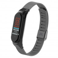 Сетчатый браслет с застежкой для Xiaomi Mi Band 4 (черный)