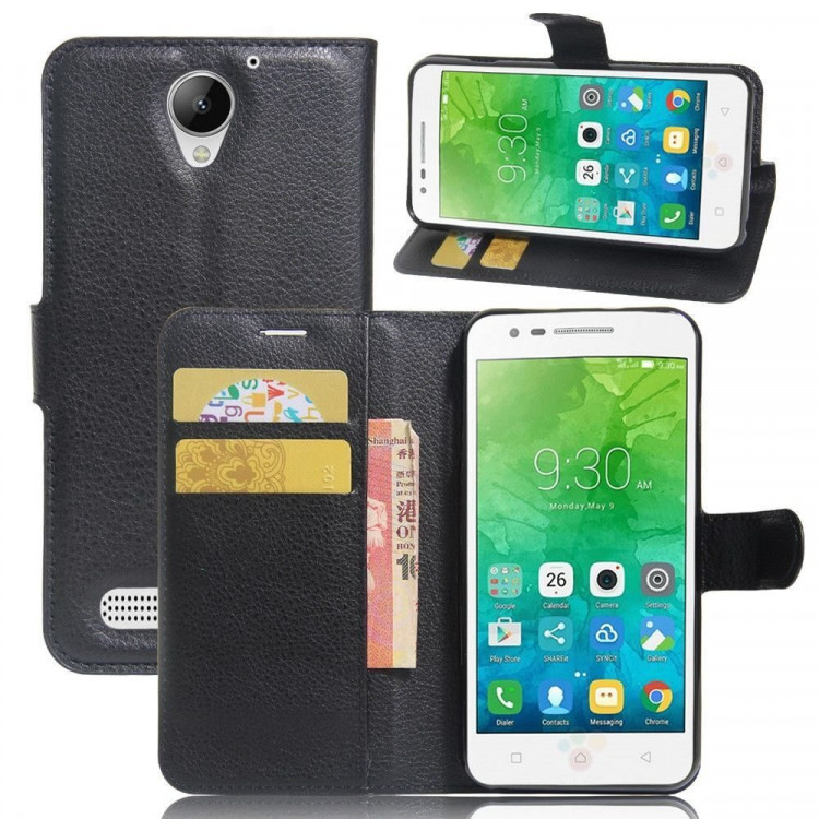 Чехол с визитницей для Lenovo Vibe C2 (черный)