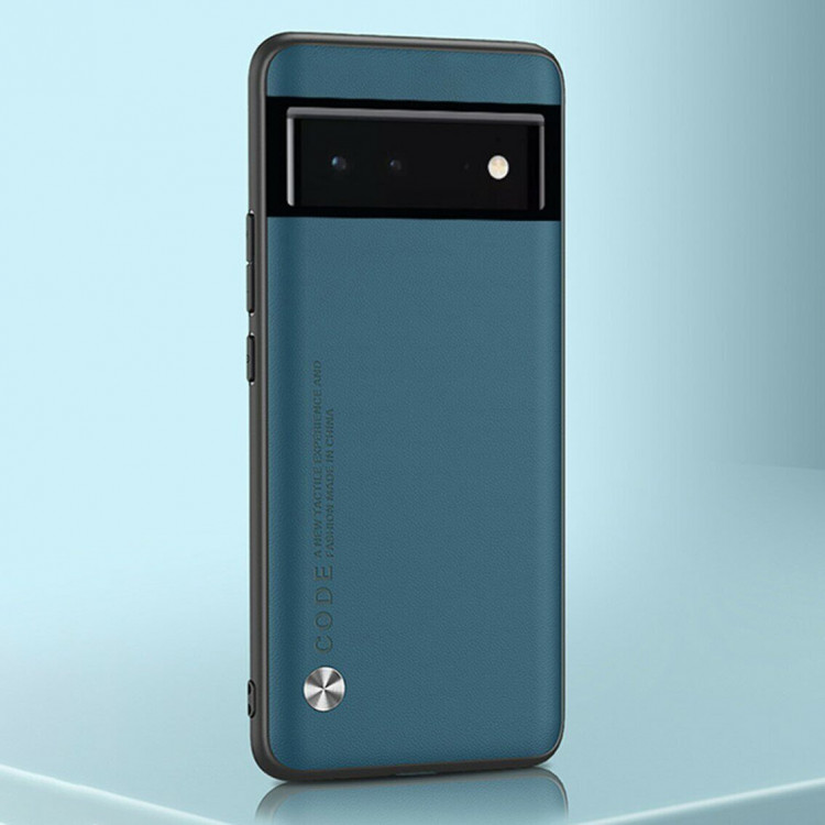 Чехол из искусственной кожи для Google Pixel 6a (серо-синий)