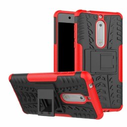 Чехол Hybrid Armor для Nokia 5 (черный + красный)