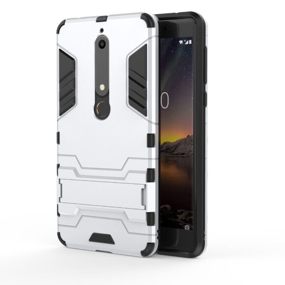 Чехол Duty Armor для Nokia 6 (2018) / Nokia 6.1 (серебряный)