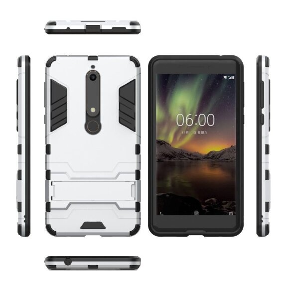 Чехол Duty Armor для Nokia 6 (2018) / Nokia 6.1 (серебряный)