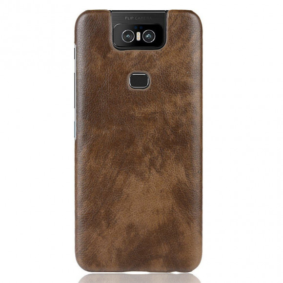 Кожаная накладка-чехол для Asus Zenfone 6 ZS630KL (коричневый)
