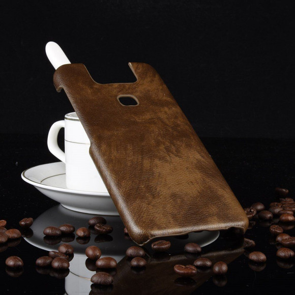 Кожаная накладка-чехол для Asus Zenfone 6 ZS630KL (коричневый)