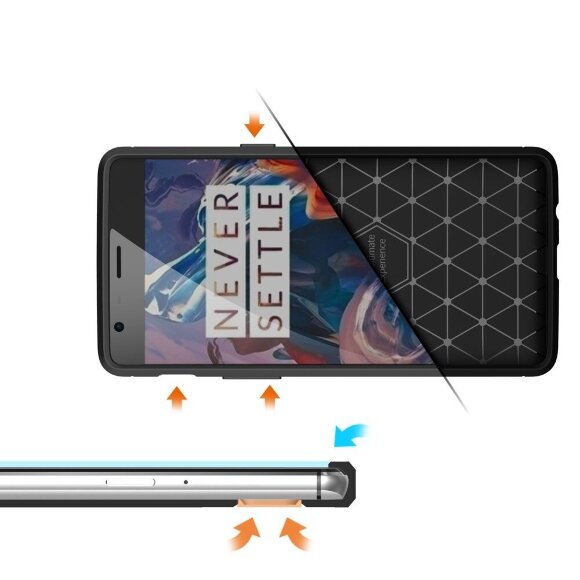 Чехол-накладка Carbon Fibre для OnePlus 3 / OnePlus 3T (серый)