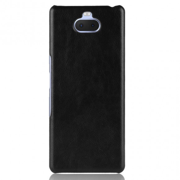 Кожаная накладка-чехол Litchi Texture для Sony Xperia 10 (черный)