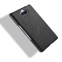 Кожаная накладка-чехол Litchi Texture для Sony Xperia 10 (черный)