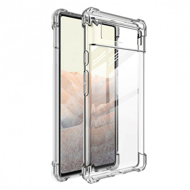 Силиконовый чехол с усиленными бортиками для Google Pixel 6 (прозрачный)