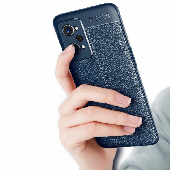Чехол-накладка Litchi Grain для Realme GT2 Pro (темно-синий) Чехол-накладка Litchi Grain для Realme GT2 Pro (темно-синий)