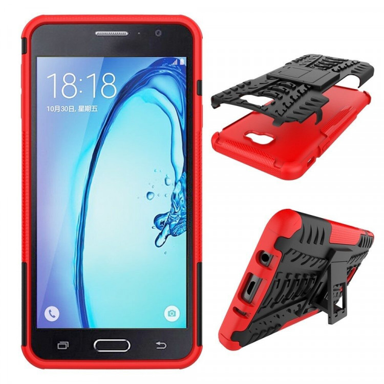 Чехол Hybrid Armor для Samsung Galaxy J7 Prime SM-G610F/DS (черный + красный) (On7 2016 SM-G6100)